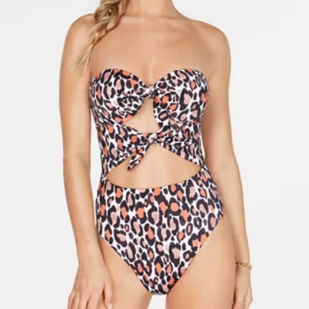 Run Wild Printed Tie-Front One-Piece Swimsuit